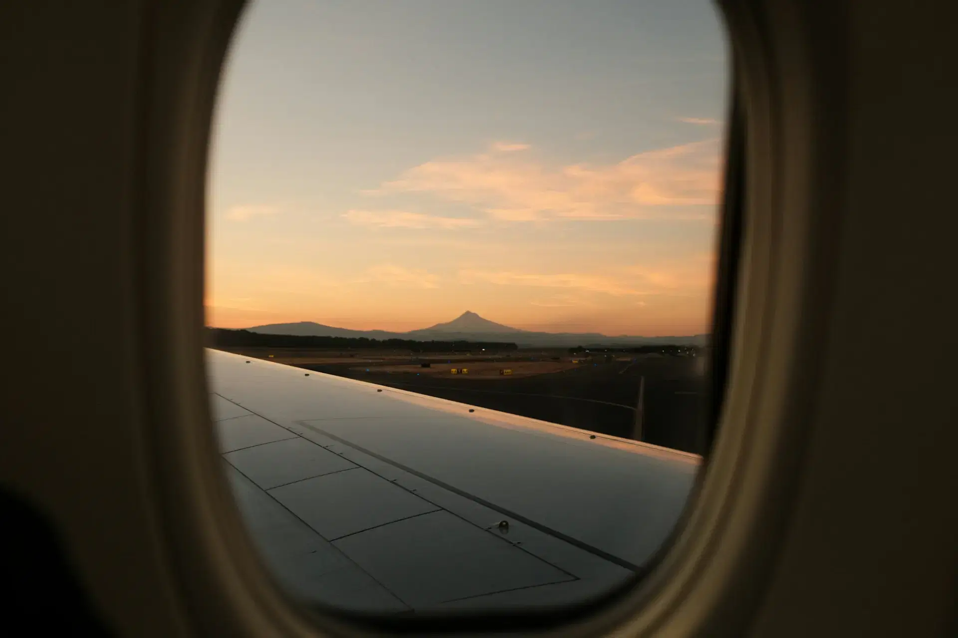 View of mountains from an aeroplane window