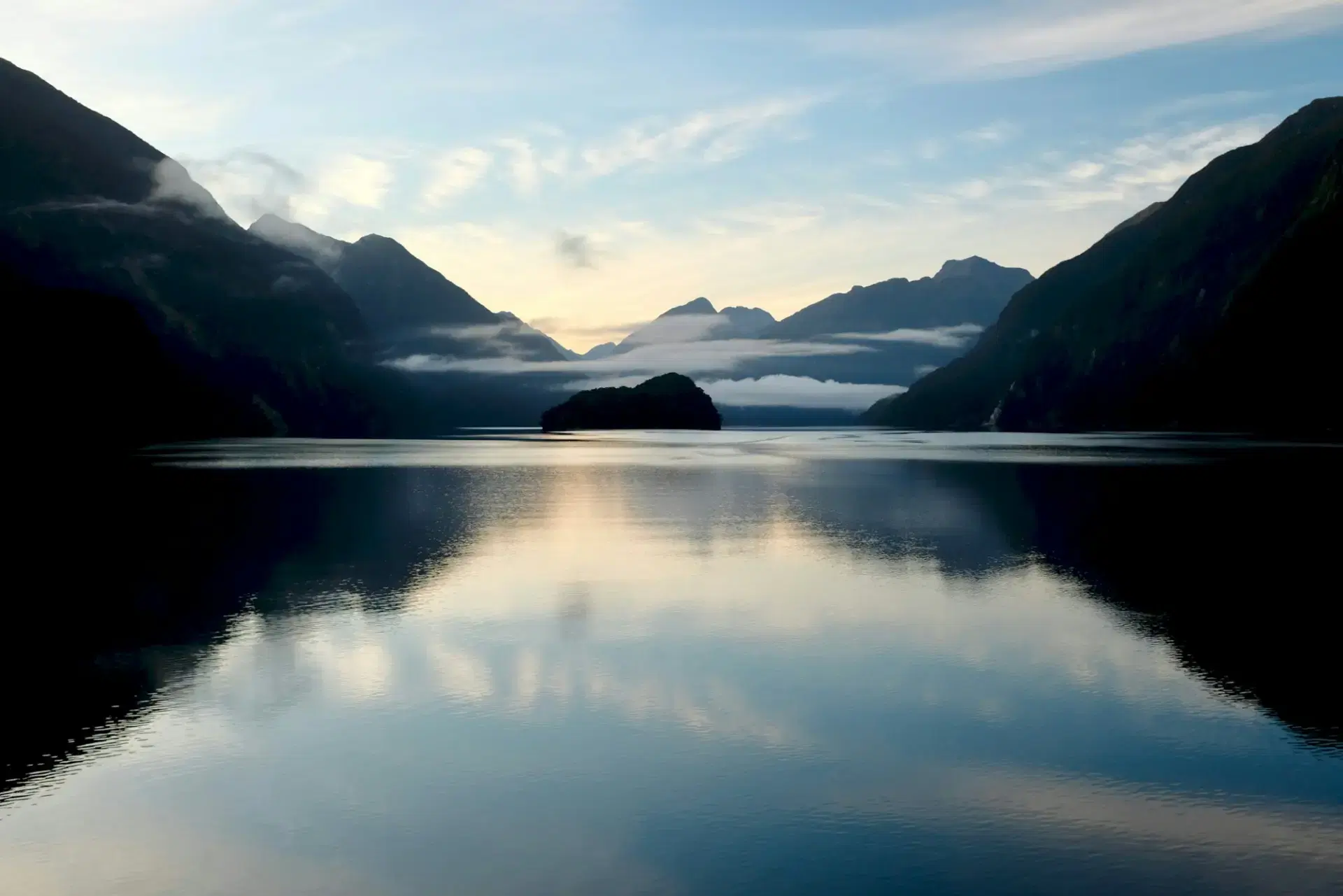 Still waters of Doubtful Sound in Fiordland