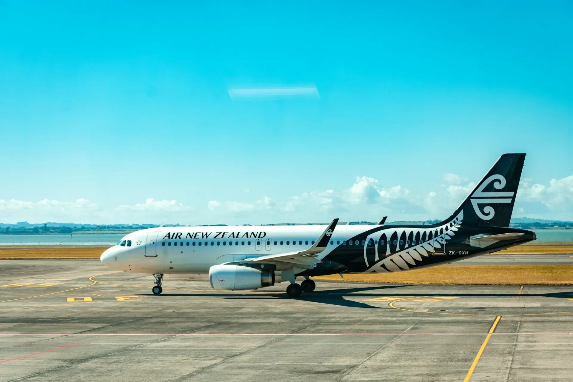 Passenger plane flying over New Zealand